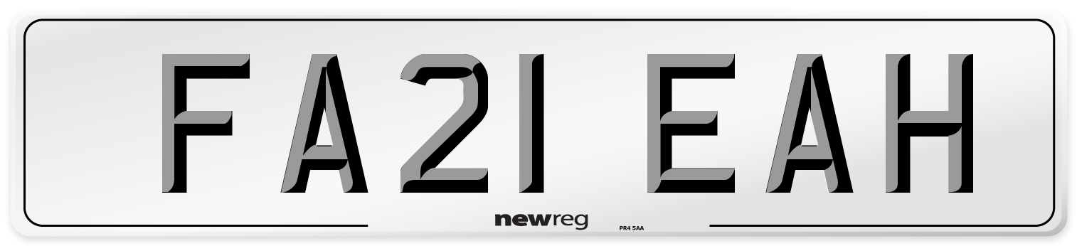 FA21 EAH Number Plate from New Reg